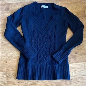 Navy V-neck sweater